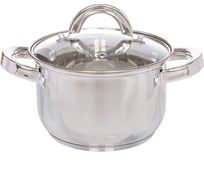 Кастрюля DANIKS 2 л, нержавеющая сталь, крышка стекло, dnn2, sd-4268-16 324451