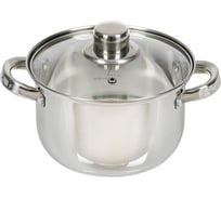 Кастрюля DANIKS 2.7 л, нержавеющая сталь, крышка стекло, dnn3, sd-a17-18 355347