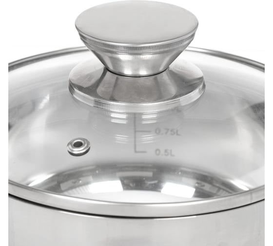 Кастрюля DANIKS 3.1 л, нержавеющая сталь, крышка стекло, оптима, gs-01201-20ca, индукция 332355
