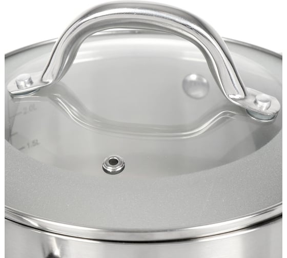 Кастрюля DANIKS 4.9 л, нержавеющая сталь, крышка стекло, перл, gs-01205-22, индукция 397615