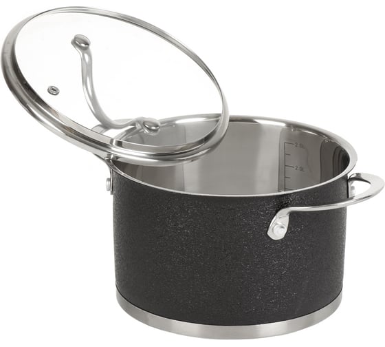 Кастрюля DANIKS 2.9 л, нержавеющая сталь, крышка стекло, денвер, gs-01337-18ca, индукция 397619