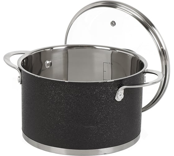 Кастрюля DANIKS 3.9 л, нержавеющая сталь, крышка стекло, денвер, gs-01337-20ca, индукция 397620