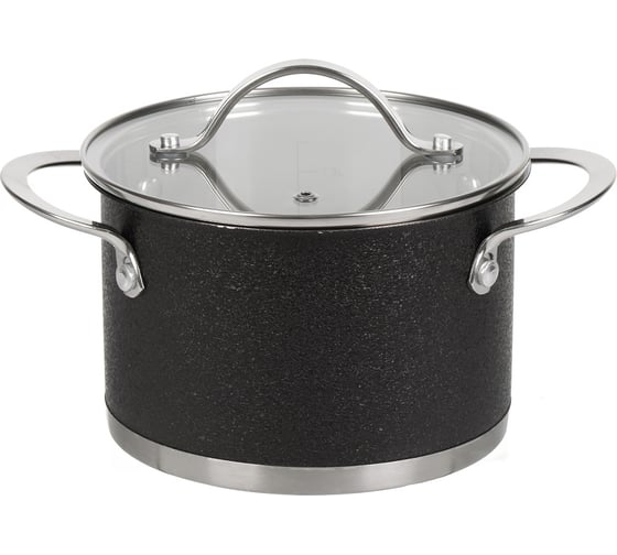 Кастрюля DANIKS 2.1 л, нержавеющая сталь, крышка стекло, денвер, gs-01337-16ca, индукция 397618