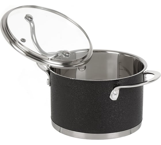 Кастрюля DANIKS 2.1 л, нержавеющая сталь, крышка стекло, денвер, gs-01337-16ca, индукция 397618