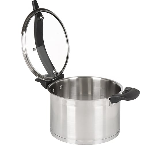 Кастрюля DANIKS 5.3 л, нержавеющая сталь, крышка стекло, фантом, cw-b068-22, индукция 427877
