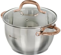 Кастрюля DANIKS 3.6 л, нержавеющая сталь, крышка стекло, мадрид gold, sd-320g, индукция 291942