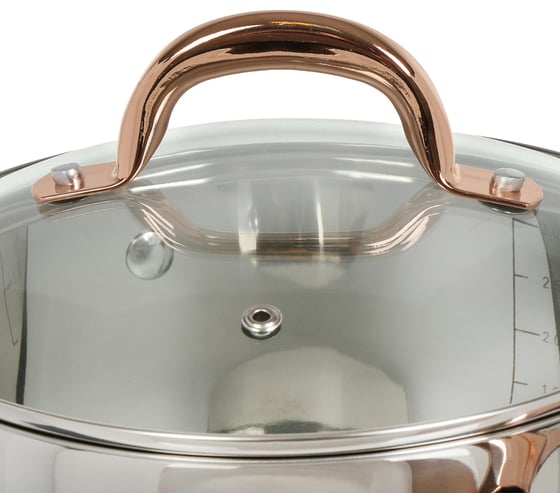 Кастрюля DANIKS 3.6 л, нержавеющая сталь, крышка стекло, мадрид gold, sd-320g, индукция 291942