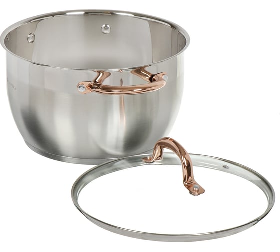 Кастрюля DANIKS 5.9 л, нержавеющая сталь, крышка стекло, мадрид gold, sd-324g, индукция 291944