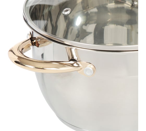 Кастрюля DANIKS 4.3 л, нержавеющая сталь, крышка стекло, мадрид gold, sd-322g, индукция 291943