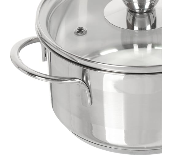 Кастрюля DANIKS 1 л, нержавеющая сталь, крышка стекло, gs-01311-14ca/sd-514, индукция 342475
