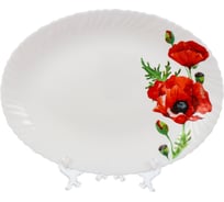 Блюдо DANIKS стеклокерамика, овал, 30.2 см, алый мак, lhyp-120/k1929 448961