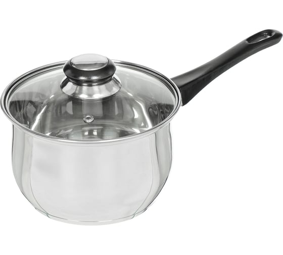 Ковш DANIKS 1.9 л, нержавеющая сталь, крышка стекло, ручка бакелит, dnn1, sd-a19-16s 312267 1