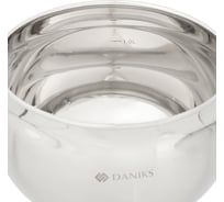 Ковш DANIKS 1.9 л, нержавеющая сталь, крышка стекло, ручка металл, индукция, классика, sd-16s 210040