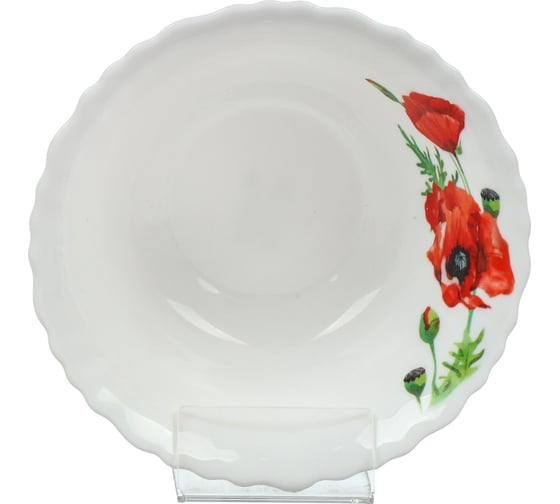 Салатник DANIKS стеклокерамика, круглый, 15 см, 0.415 л, алый мак, lhw60/k1929 448958