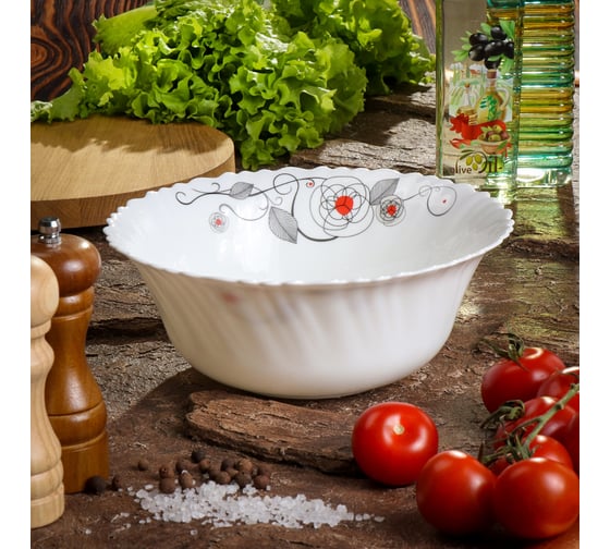 Салатник DANIKS стеклокерамика, круглый, 23 см, 2 л, рапсодия, lhw 90/327 237108