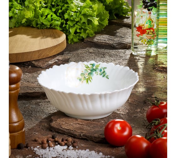 Салатник DANIKS стеклокерамика, круглый, 18 см, 0.75 л, оазис, by13ltw70 341414