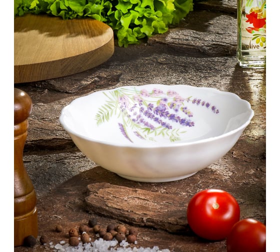 Салатник DANIKS стеклокерамика, круглый, 18 см, 0.6 л, лаванда, hw70/k2041 353476