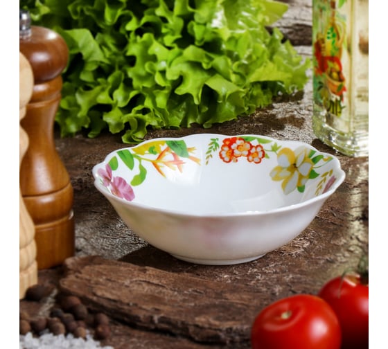 Салатник DANIKS стеклокерамика, круглый, 13 см, 0.25 л, тропикана, hw50 330165