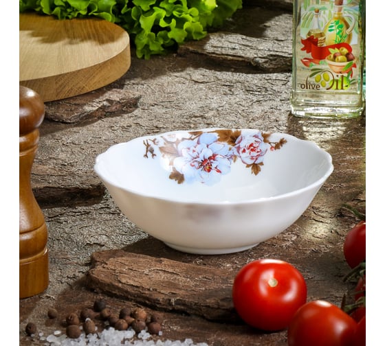 Салатник DANIKS стеклокерамика, круглый, 15 см, 0.4 л, орлеан, by13lhw60 341403