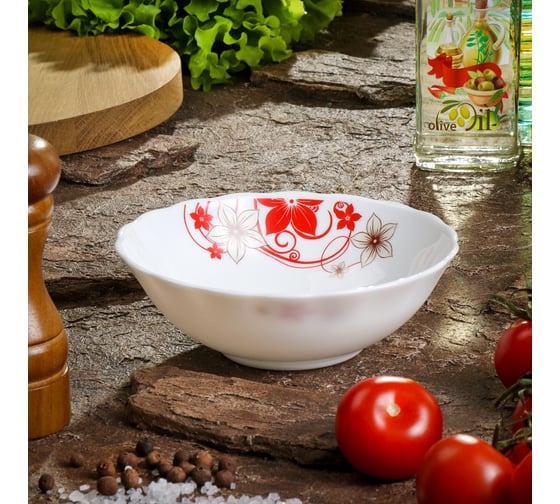 Салатник DANIKS стеклокерамика, круглый, 15 см, 0.4 л, кармен, by13lhw60, белый 341389