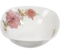 Салатник DANIKS стеклокерамика, квадратный, 16 см, 0.4 л, пион, ffw-65-130303/291903/nfw65t 397493