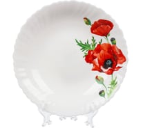 Тарелка DANIKS суповая, стеклокерамика, 22 см, 620 мл, круглая, алый мак, lhsp85/k1929 448962