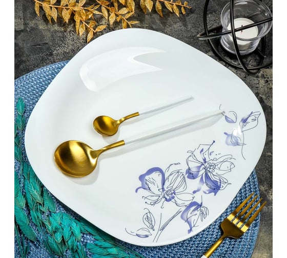Тарелка DANIKS обеденная, стеклокерамика, 26 см, квадратная, авиньон, by23lkp115 341387