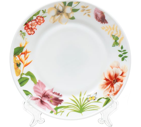 Тарелка DANIKS десертная, стеклокерамика, 18 см, круглая, тропикана, hp70 330161