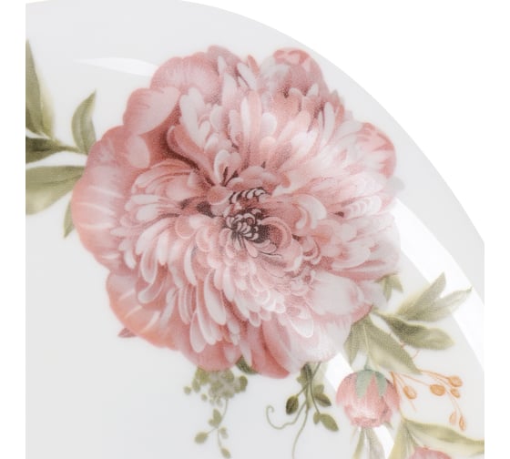 Тарелка DANIKS десертная, стеклокерамика, 19 см, квадратная, пион, ffp-85-130303/291905/nfp85t 397495