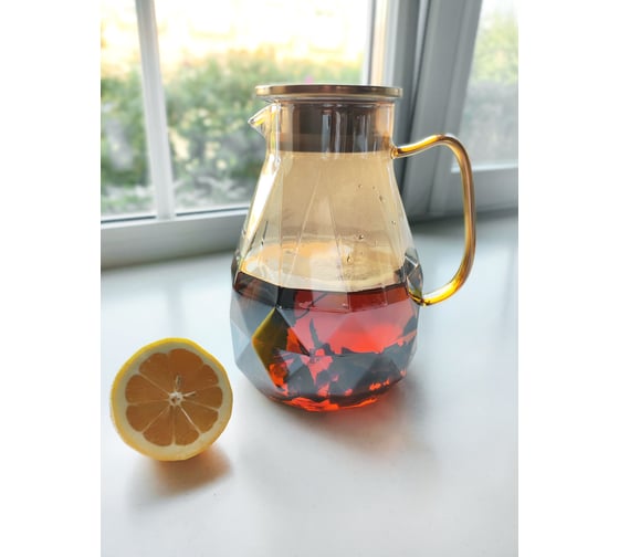 Кувшин IHome с крышкой, стекло, бронза, 1600 мл H-1200b
