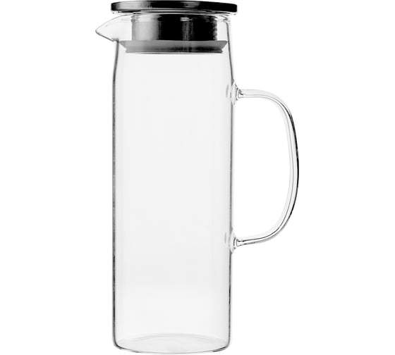 Кувшин IHome с крышкой, стекло, серебро, 1200 мл H-1202