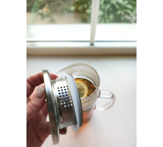 Кувшин IHome с крышкой, стекло, серебро, 1200 мл H-1202