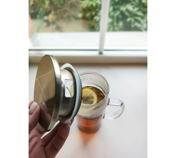 Кувшин IHome с крышкой, стекло, серебро, 1200 мл H-1202