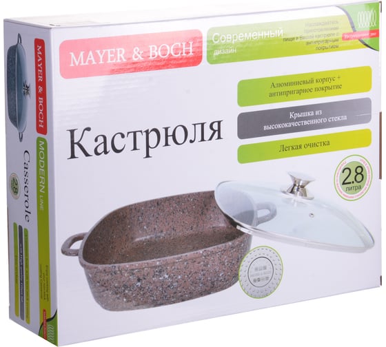 Кастрюля MAYER&BOCH 2,8 л, 24 см, с антипригарным гранитным покрытием 29032