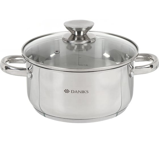 Набор посуды DANIKS нержавеющая сталь, 10 предметов, кастрюли 1.6, 2.2, 3.1, 5.4 л, ковш 1.6 л, индукция, оптима 402498
