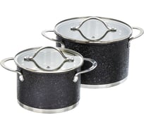 Набор посуды DANIKS нержавеющая сталь, 4 предметов, кастрюли 2.1, 3.9 л, денвер, gs-01337rby-4pc 446891