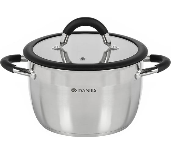 Набор посуды DANIKS нержавеющая сталь, 6 предметов, кастрюли 1.9, 3.7, 4.9 л, индукция, орландо, gs-01435-6se 434981