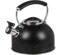 Чайник DANIKS нержавеющая сталь, 2.7 л, свисток, ручка бакелит, черный мрамор, индукция, pr-2205 429630