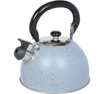 Чайник DANIKS нержавеющая сталь, 2.8 л, свисток, матовый, ручка бакелит, индукция, серый мрамор, m-009gr 324661