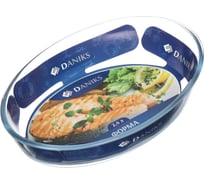 Форма для запекания DANIKS стекло, 21.4x29.8x6.3 см, 2.4 л, овальная, dnx-24r 282527