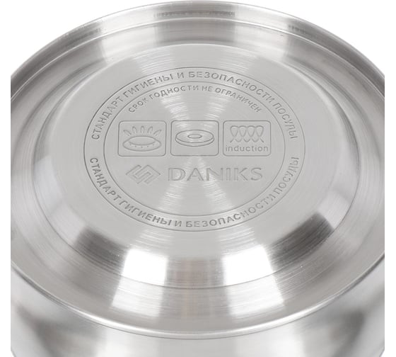 Чайник DANIKS нержавеющая сталь, 2 л, свисток, матовый, ручка металл, gs-04314-2.0l/smy-088, индукция 355266
