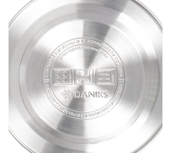 Чайник DANIKS нержавеющая сталь, 3 л, свисток, зеркальный, ручка бакелит, индукция, msy-066 308666