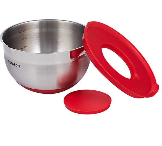 Миска для смешивания Oursson с крышкой, красный BS4002RS/RD