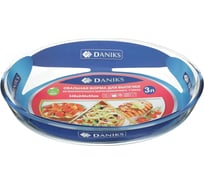 Форма для запекания DANIKS стекло, 24.5x34.8x6.6 см, 3 л, овальная, oct-nr1509 242280