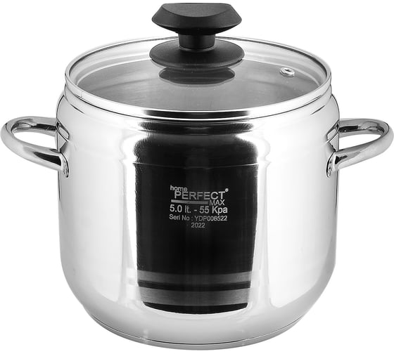 Скороварка Home Perfect 5 л, 20 см, нержавеющая сталь, крышка 80158