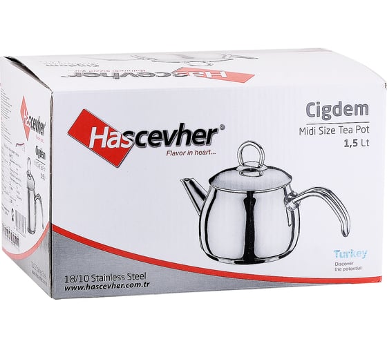 Чайник Hascevher 1.5 л, нержавеющая сталь 80471
