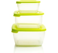 Комплект квадратных контейнеров для свч Полимербыт SMART 3 шт 0,46 л, 0,95 л, 1,5 л 435455300