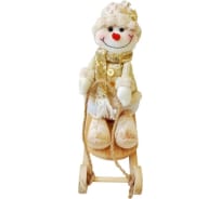 Мягкая декоративная игрушка Зимняя сказка Снеговик на санях, 34 см FG49-222428B
