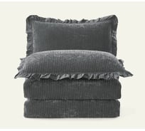 Покрывало Arya Home синель 180x240 - 50x70+5 clouds темно-серый 8680943229052