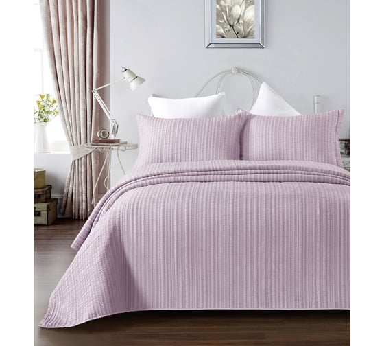 Покрывало Arya Home с сумкой 180x240 - 50x70+5 waves лиловый 8680943228666
